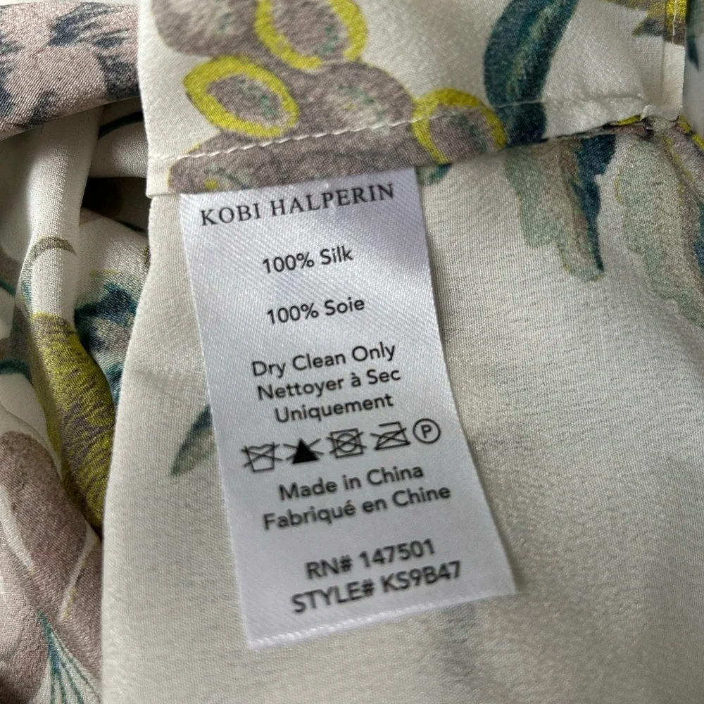 NWT $398. Kobi Halperin Gwenn Silk Floral Ruffle Blouse Size S - Picture 7 of 8
